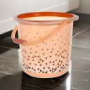 Kuber Industries Unbreakable Plastic Triangle Print Bucket |18 LTR (Brown) 54KM3934...