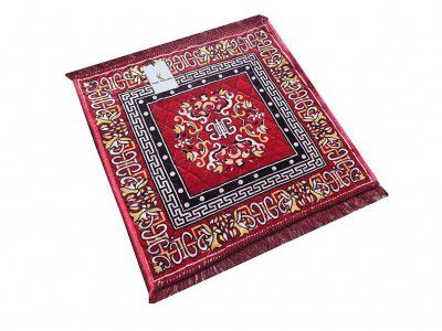 Kuber Industries Velvet Pooja Mat - 24x24, Red, Standard (POOJA0064211)