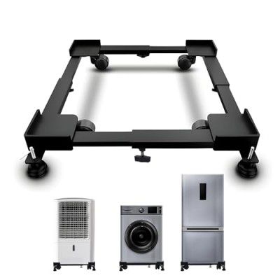 Kuber Industries Washing Machine Stand Adjustable | Black