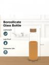 Kuber Industries Yellow & Transparent Single Glass Solid Water Bottle 550ml...