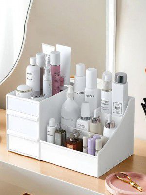 Kuber Industries White Wardrobe Makeup Organiser