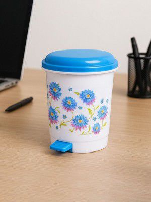 Kuber Industries Floral Design Plastic Pedal Dustbin