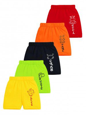 Kuchipoo Boys Regular Fit Cotton Shorts - Pack of 5