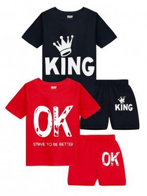Kuchipoo Boys Regular Fit Cotton T-Shirts and Shorts Set