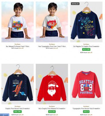 Kuchipoo Kids Clothing upto 91% off starting From Rs.171