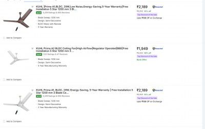 Kuhl Fans by Kent Up to 68% OFF