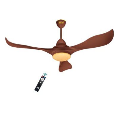 KUHL Glanz F3 1320mm Stylish Power Saving BLDC Ceiling Fan with Remote | 30W | 5 Star | IoT – Operate via Mobile&Alexa | Reverse Mode | Free Installation |Brown