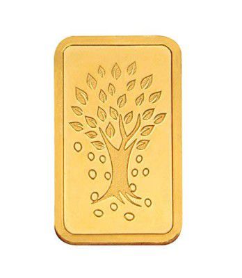Kundan 10 gm, 24k(999.9) Yellow Gold Kalpataru Tree Precious Bar