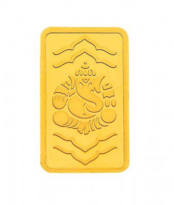 Kundan 24k (999.9) Lord Ganesh 2 gm Yellow Gold Bar