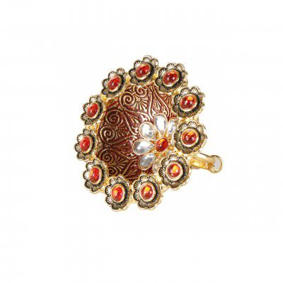 Kundan Meenakari Adjustable Rings For Women,Girls & Brides I Traditional And Ehtinic Multicolor I Gold Plated I Enamel Pearls & Semi-Precious Stones I Combo I Accessories Jewellery & Gifts I
