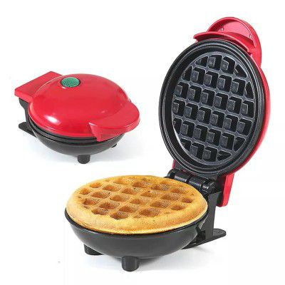 Kunya Mini Waffle Maker 4 Inch- 350 Watts: Stainless Steel Non-Stick Electric Iron Machine
