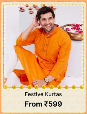Kurtas for Men starts from Rs. 599 on Flipkart Big Billion Days 