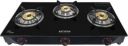 Kutchina Pluto 3B Glass Gas Stove 3 Burner, 3 Burner Glass Cooktop Gas Stoves Glass Manual Gas Stove  (3 Burners)...