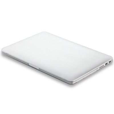 Kuzy 13-inch Rubberized Hard Case Cover for Apple MacBook Pro 13.3-inch with Retina Display (Frost White/Clear)