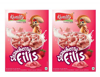 Kwality Berry Delight Strawberry Cream Filled Snack, 250G (Pack of 2)