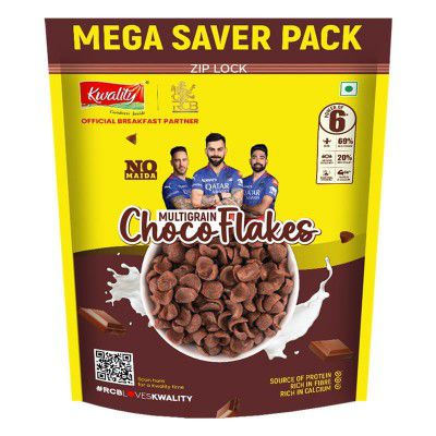 Kwality Choco Flakes, 1.2 Kg | Crispy, Wholesome Cereal Made with Whole Wheat