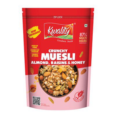 Kwality Muesli – Almond, Raisins & Honey 750g | 87% Multi Grains 