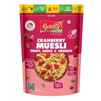 Kwality Muesli Cranberry, Fruits, Seeds & Crunch 400g 