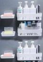 KYASO 3 PCS Shelves + 3 Pcs Soap Dish ABS Plastic Bathroom Accessories  (White)...