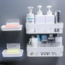 KYASO Pack of 4 Wall Mount Bathroom Shelf and Soap Rack...