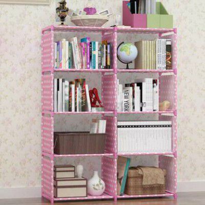 Kybero Metal Semi-Open Book Shelf  (Finish Color - Pink, DIY(Do-It-Yourself))