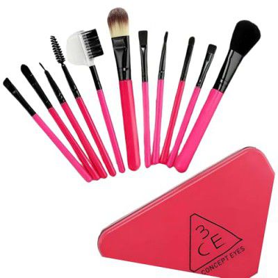 KYKHT Makeup Brush Set Of 12 With Easy To Carry Pouch Box | Travel Size Cosmetic Brushes Kit For Face Foundation Brush Eyeshadow With Storage | Makeup Pouch For Women |
