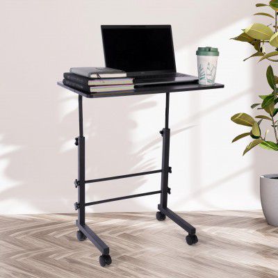 KYZEN Height Adjustable Multipurpose Table on Wheels with Smooth Rolling Casters Size: 39Lx59Wx76H CM