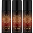 La French Luxure Oudh Unisex Deodorant | Long Lasting Body Spray | Deodorant for Men & Women | Refreshing Oud Aroma | Easy to Carry Gym Office Parties Each 150ml Pack of 3...