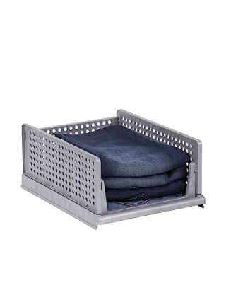 LA KROORY 1 Pieces Clothes Wardrobe Cupboard Foldable Stackable Fabric Hanging Closet Drawer Regular Garments Storage Cupboard Space Plastic Organizer (Pack of 1 PCS)