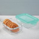 La Opala Cook Serve Store 100% Borosilicate Glass Storage Container | Dishwasher & Freezer Proof | Strong & Durable | Transparent...