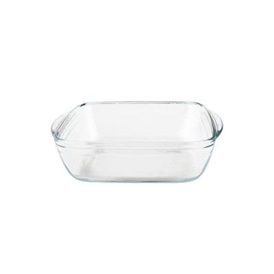 La Opala, Cook Serve Store, Borosilicate Glass Square Dish with Handle 1 L, 1 pc, Transparent