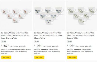 La Opala Cup & Saucer Sets Up to 54% off