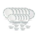 La Opala Diva Classique Collection Opal Glass Crockery | for Family of 6 | Dinner Set 21 pcs Lavender Dew | Plates & Bowls for Dining | Microwave Safe | 100% Vegetarian | Extra Strong | White...