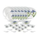 La Opala Diva Classique Collection Opal Glass Crockery | for Family of 6 | Dinner Set 33 pcs Royal Iris...