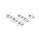La Opala Diva, Opal Glass Cup & Saucer Set Victoria 12 pcs, Royal Iris, White...
