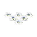 La Opala Diva, Opal Glass Coffee Cup & Saucer Set Cylinder 12 pcs, Royal Iris, White...