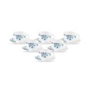 La Opala Diva, Opal Glass Coffee Cup & Saucer Set Iris 12 pcs, Aster Blue, White...