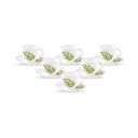 La Opala Diva, Opal Glass Cup & Saucer Set Tulip Large 12 pcs, Autumn Shadow, White...