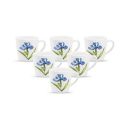 La Opala Diva, Opal Glass Cup Set Gloria 6 pcs, Royal Iris, White...
