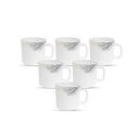 La Opala Diva, Pearl Collection, Opal Glass Coffee Mug Set Regular 6 pcs, Twilight Clouds, White...