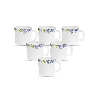 La Opala Diva, Pearl Collection Opal Glass Crockery | Coffee Mug Regular, Set of 6