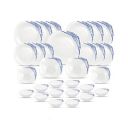 La Opala Diva, Quadra Collection, Opal Glass Dinner Set 29 pcs, Belladonna, White...