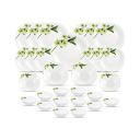 La Opala Diva, Quadra Collection, Opal Glass Dinner Set 29 pcs, Snowdrop, White...