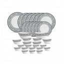 La Opala Diva Sovrana Collection Opal Glass Crockery | for Family of 6 | Dinner Set 33 pcs Persian Grey...