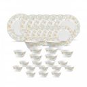 La Opala Diva Sovrana Collection Opal Glass Crockery | Dinner Set 33 pcs Medusa Gold | Plates & Bowls for Dining | Microwave Safe...