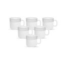 La Opala Diva, Velvett Collection, Opal Glass Coffee Mug Set Regular 6 pcs, Stella Grey, White...
