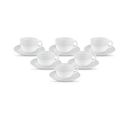La Opala Diva, Velvett Collection Opal Glass Crockery | Cup & Saucer, Set of 12 | Pearl White, 160 ml | for Tea & Coffee | Microwave Safe | Super White...