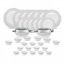 La Opala Diva Velvett Collection Opal Glass Crockery | for Family of 6 | Dinner Set 35 pcs Imperial Grey ...
