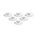 La Opala, Melody Collection, Opal Glass Coffee Cup & Saucer Set Jamaica 12 pcs, Silken Charm, White...