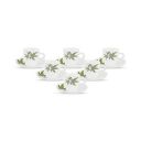 La Opala, Melody Collection, Opal Glass Cup & Saucer Set Miranda 12 pcs, Trinty Green, White...